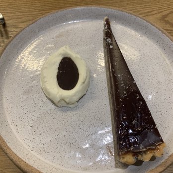 Restaurant Constance - Chocolate miso tart with black sesame shortbread crust - New American Near Me - Charlotte, North Carolina Restaurant Constance - Chocolate miso tart with black sesame shortbread crust - New American Near Me - Charlotte, North Carolina