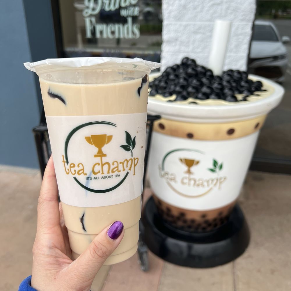 Tea Champ - Grass Jelly Roasted Milk Tea (oolong), no ice - love it! - Bubble Tea Near Me - Hacienda Heights, California Tea Champ - Grass Jelly Roasted Milk Tea (oolong), no ice - love it! - Bubble Tea Near Me - Hacienda Heights, California
