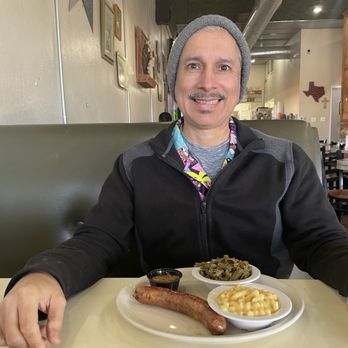 Texas 1809 - German sausage which was too thick and not good. - German Near Me - Slaton, Texas