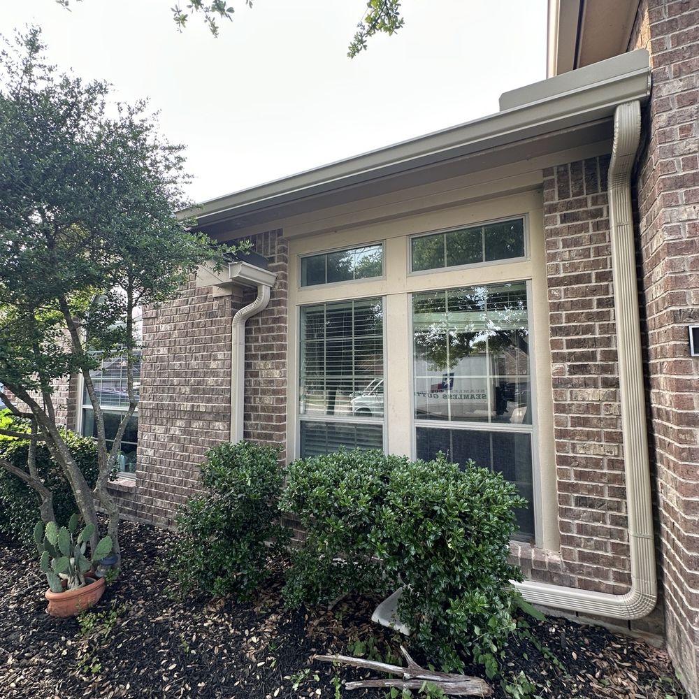 Mister Seamless Rain Gutter - Downspouts redirect the water flow from our roofs to our plants and lawns, reducing our reliance on additional water sources. - Gutter Services Near Me - Manor, Texas Mister Seamless Rain Gutter - Downspouts redirect the water flow from our roofs to our plants and lawns, reducing our reliance on additional water sources. - Gutter Services Near Me - Manor, Texas