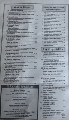 Menu photo 2 El Ranchito The Villages Lady Lake, FL Menu photo 2 El Ranchito The Villages Lady Lake, FL
