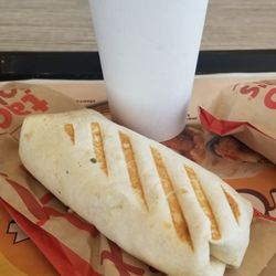 Taco John's - Breakfast burrito grilled and hot coffee
