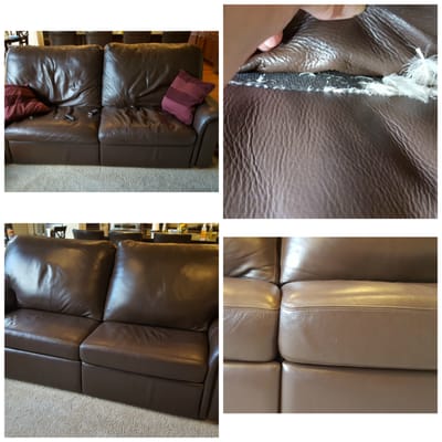 restuff leather couch