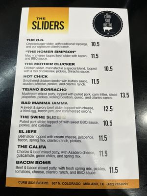 Menu photo 1 Curb Side Bistro Midland, TX Menu photo 1 Curb Side Bistro Midland, TX