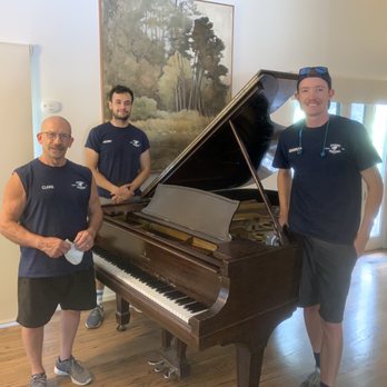 Tom's Piano Moving - Clark and his two assistants (names?) pose in front of my completely set up Steinway! I'm extremely happy with their service! - Piano Services Near Me - Concord, California Tom's Piano Moving - Clark and his two assistants (names?) pose in front of my completely set up Steinway! I'm extremely happy with their service! - Piano Services Near Me - Concord, California