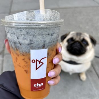 Cha Thai Tea - Black Sesame Thai Milk Tea (Soy Milk) - Bubble Tea Near Me - Berkeley, California