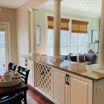 Let's Roll Painting - Painting of lattice and cabinets of a kitchen nook - Painters Near Me Let's Roll Painting - Painting of lattice and cabinets of a kitchen nook - Painters Near Me