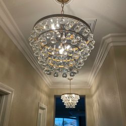 Peter Wrate Electric - Small chandeliers Installed.