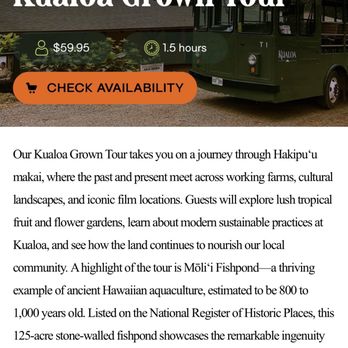 Kualoa Ranch - No mention of wholly offsite locations - Tours Near Me - Kaneohe, Hawaii Kualoa Ranch - No mention of wholly offsite locations - Tours Near Me - Kaneohe, Hawaii