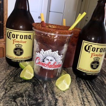 Cevicheladas - two bottles of beer and a drink - Seafood Near Me
