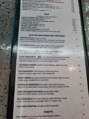 Menu photo 5 Blue Sky Bar Denver, CO