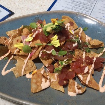Poseidon on the Beach - Poke nachos so delicious! - Seafood Near Me - Del Mar, California