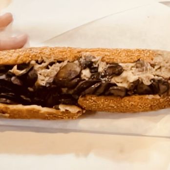 Uncle Gus' Steaks - Mushroom Cheesesteak on a scrumptious hollowed and toasted Sesame seed roll(I'm guessing' Luscio's):   TOTAL BLISS - Cheesesteaks Near Me - Philadelphia, Pennsylvania