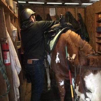 The Red Horse Farm - Getting ready for a ride with Robin - Horseback Riding Near Me - Auburn, Washington