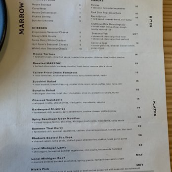 Marrow - Menu - New American Near Me - Detroit, Michigan Marrow - Menu - New American Near Me - Detroit, Michigan