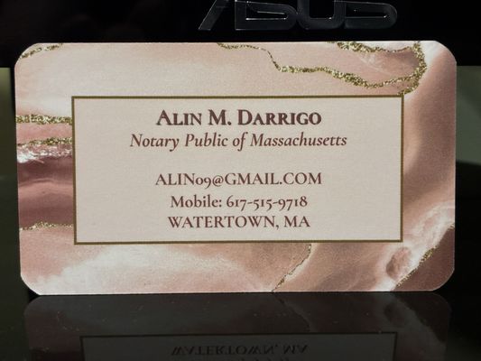 Alin Notary Public of MA