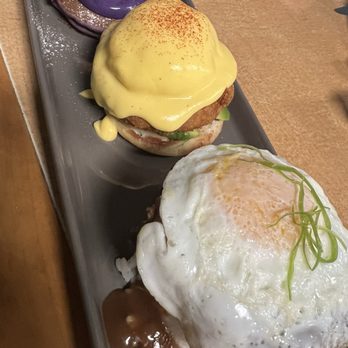 Guieb Cafe - Da 3-Bite Feast: Ube Mascarpone Pancake, Crabcake Benedict, Wagyu Loco Moco! - Breakfast & Brunch Near Me - Wahiawa, Hawaii
