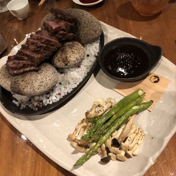 Nobu Manila - The wagyu served over hot rocks. - Japanese Near Me - Parañaque, NCR