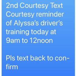 DRIVE 101 Driving School & Driver's Training - FiNaL 3rd TrY CourTeSy TexT ReMinDer
