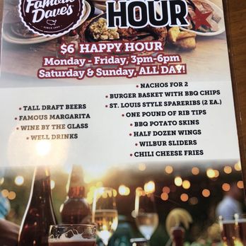 Famous Dave's Bar-B-Que - Happy Hour Menu - Barbeque Near Me - Reno, Nevada