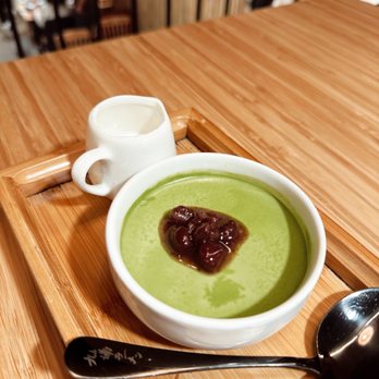 Kyuramen - Bayside - Matcha pudding with red bean - Ramen Near Me - Bayside, New York