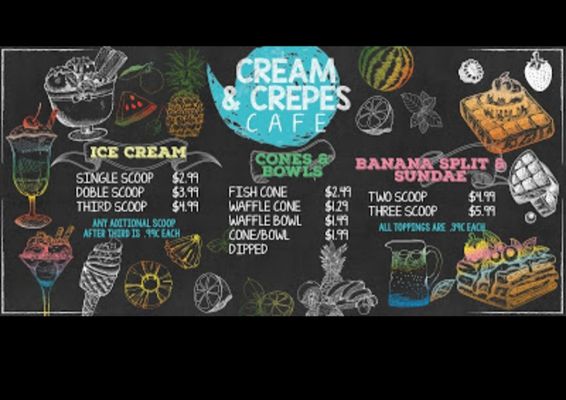 Menu photo 5 Cream And Crepes Cafe Richardson, TX