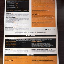 Menu as of March 2024