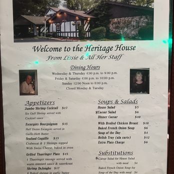 The Heritage House - Menu2 - Steakhouses Near Me - Harvard, Illinois The Heritage House - Menu2 - Steakhouses Near Me - Harvard, Illinois
