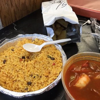 La Isla Restaurant - Camarones enchiladas, arroz con gandules and yuca frita, delivered - Cuban Near Me - Hoboken, New Jersey