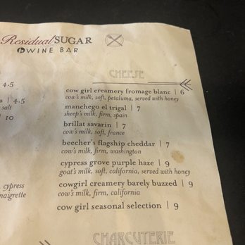 Residual Sugar Wine Bar - Cheese selection - Wine Bars Near Me - Concord, California