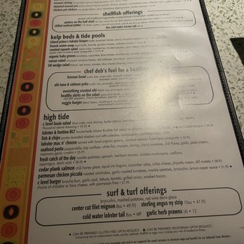 C Level - Menu - New American Near Me - San Diego, California