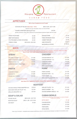 Menu photo 6 Havana Restaurant Macclenny, FL