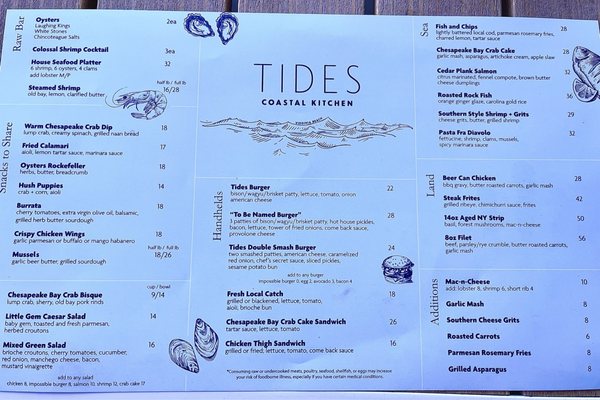 Menu photo 1 Tides Coastal Kitchen Virginia Beach, VA Menu photo 1 Tides Coastal Kitchen Virginia Beach, VA