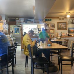 Pease Cafe - Interior of cafe with locals