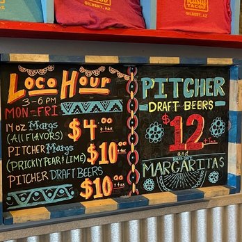 Rusty Taco - Current happy hour menu, June 2023 - Tex-Mex Near Me - Gilbert, Arizona