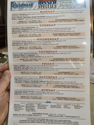Menu photo 1 Landmark Diner Restaurant Charlotte, NC Menu photo 1 Landmark Diner Restaurant Charlotte, NC