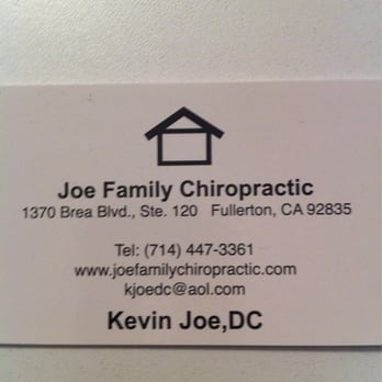Joe Kevin T DC - Business card - Chiropractors Near Me - Fullerton, California