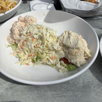 Brew River Restaurant & Bar - Trio shrimp, chicken salad with coleslaw - Seafood Near Me - Salisbury, Maryland Brew River Restaurant & Bar - Trio shrimp, chicken salad with coleslaw - Seafood Near Me - Salisbury, Maryland