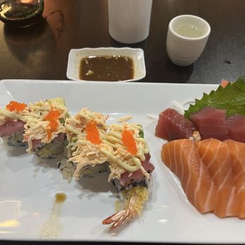 Asahi Sushi - Tuna& Salmon Sashimi and the Hanahi Roll - Sushi Bars Near Me - Houston, Texas