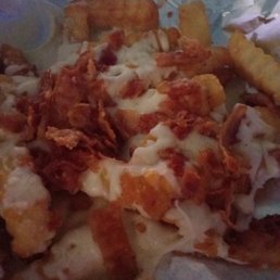 french fries with cheese and bacon