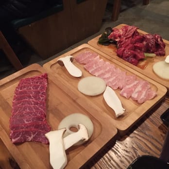Jongro BBQ - Ready for some grilling: unmarinated kalbi, pork jowl, marinated set - Korean Near Me - New York, New York