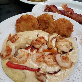 Thomas Cafe - Shrimp, grits, gravy and fried green tomatoes. Very delicious. - Breakfast & Brunch Near Me - Georgetown, South Carolina Thomas Cafe - Shrimp, grits, gravy and fried green tomatoes. Very delicious. - Breakfast & Brunch Near Me - Georgetown, South Carolina