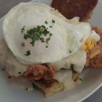PK’s Roosevelt Room - Chicken biscuit and gator gravy with egg - Venues & Event Spaces Near Me - St. Augustine, Florida PK’s Roosevelt Room - Chicken biscuit and gator gravy with egg - Venues & Event Spaces Near Me - St. Augustine, Florida