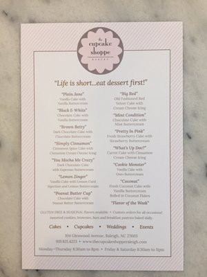 Menu photo 7 The Cupcake Shoppe Raleigh, NC Menu photo 7 The Cupcake Shoppe Raleigh, NC