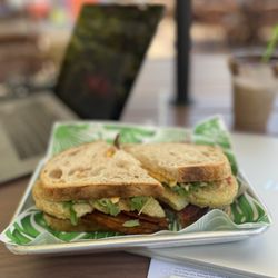 Debra Jean’s Organic Coffee & Cafe - Fried Green Tomato Sandwich add bacon