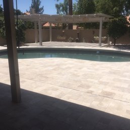 Travertine decking