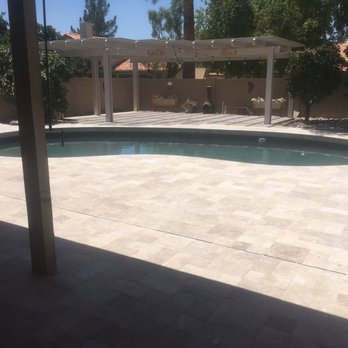 Pool & Landscape AZ - Travertine decking - Landscape Architects or Designers Near Me - Mesa, Arizona
