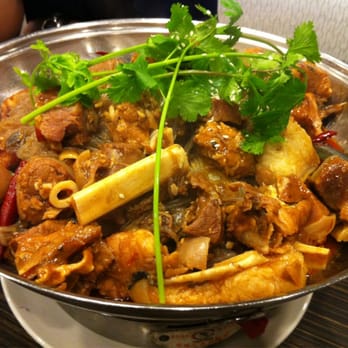 Tasty Dining - large lamb/catfish combo hotpot w silken noodles - Szechuan Near Me - San Gabriel, California