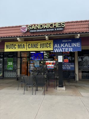 Avian Water and Banh Mi Sandwich by null
