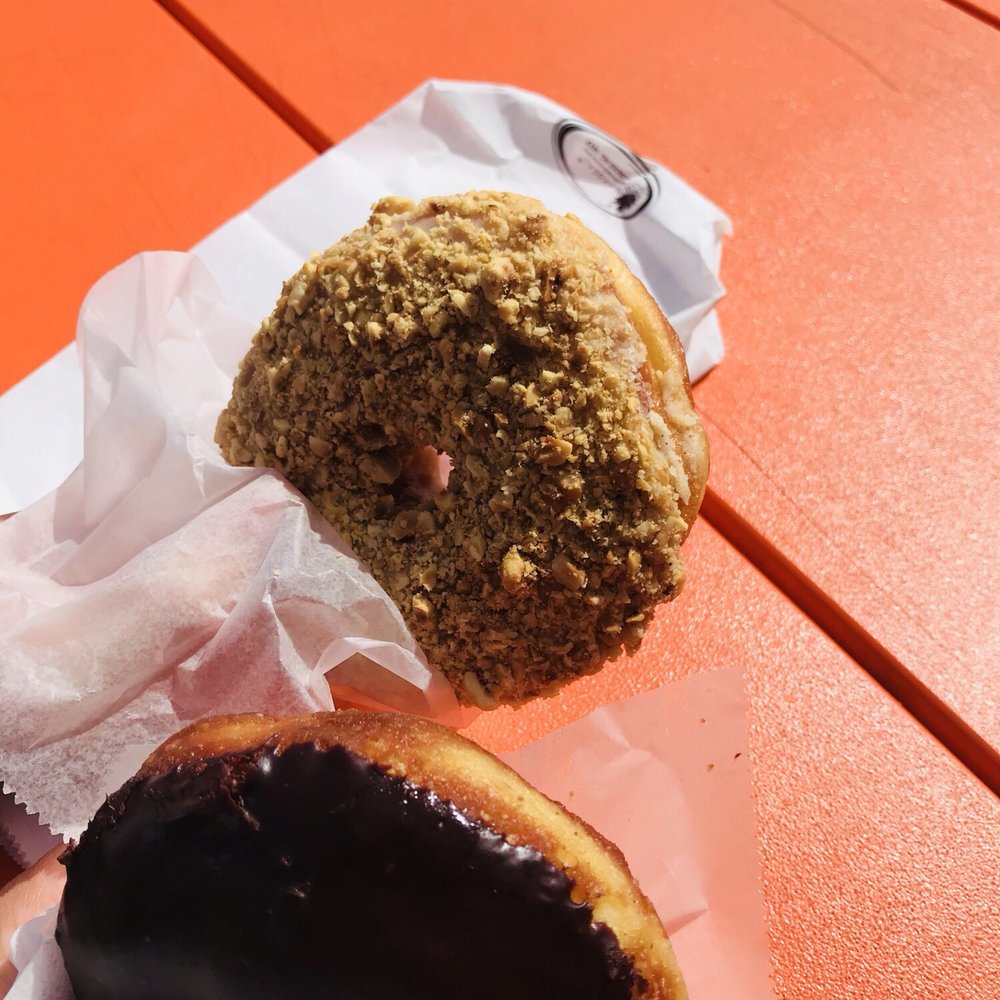 Union Square Donuts - Brown butter hazelnut crumble and Boston cream - Donuts Near Me - Boston, Massachusetts Union Square Donuts - Brown butter hazelnut crumble and Boston cream - Donuts Near Me - Boston, Massachusetts